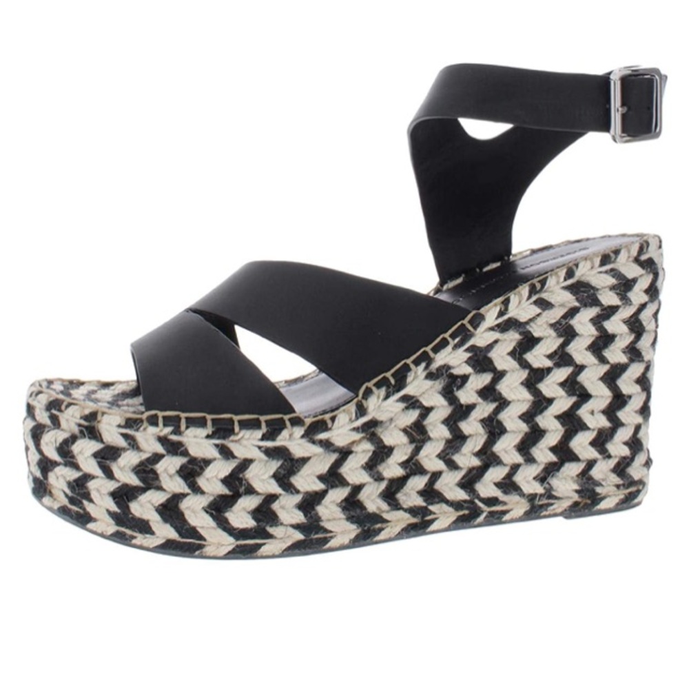 Sigerson Morrison Black & White Wedge Sandal 8.5M - Picture 15 of 16